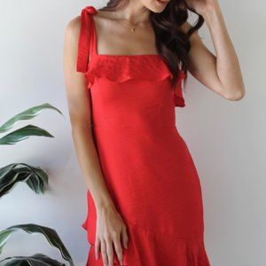 Endless Rose shoulder tie sleeveless red dress